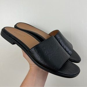 Vionic Demi Sandal Slide Black Leather Size 9 1/2